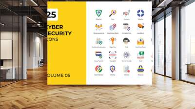 Cyber security icons collection. Wall mural