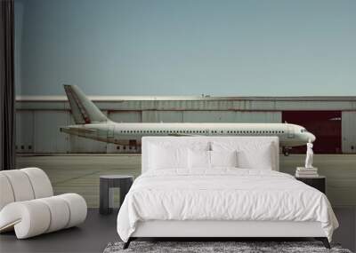 Photo of a commercial airliner, side view, aviation Wall mural