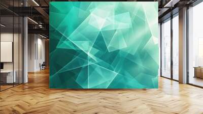 Abstract Green Geometric Pattern with Overlapping Shapes Wall mural