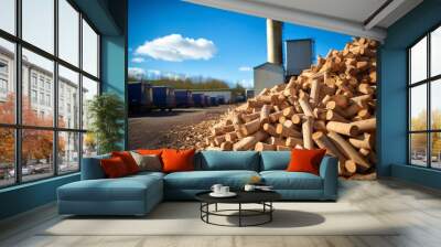 Biomass power plant. Wall mural