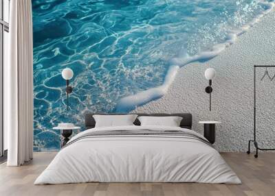 Clear Blue Water Meeting White Sandy Beach Wall mural