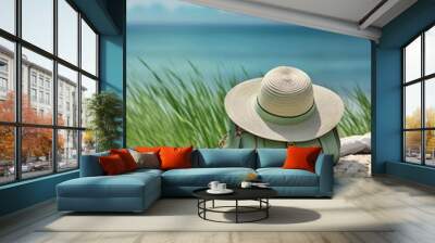 Photo of a hat lay on the ground Wall mural