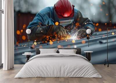 Photo of a professional welder Wall mural