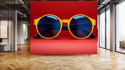 Sunglasses on minimalist background Wall mural