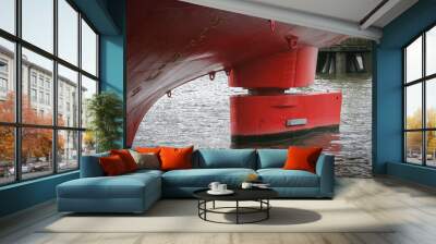 Rudder of large sea-going cargo vessel Wall mural