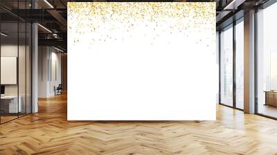 Golden glitter background. Falling glitter confetti. Luxury sparkling confetti. Celebration falling gold glitter. The dust golden sparks. Wall mural