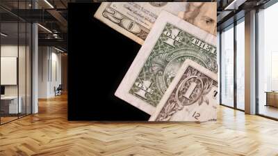 American dollars on a dark background. Brown color toned Wall mural