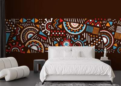 hand drawn abstract seamless pattern, ethnic background, simple style - great for textiles, banners, Wall mural