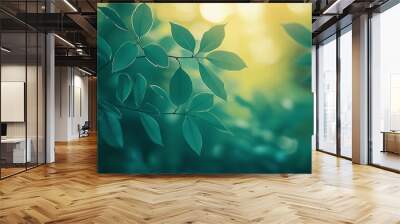 Contemporary Christian artwork with minimalist design featuring a cross and warm light. Concept of peace, faith, and contemplation. Wall mural