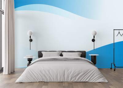 blue curve background. simple blue curve background for business. applicable for presentation, cover Wall mural