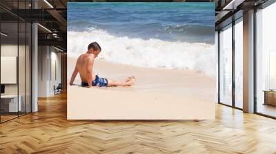 boy on a beach Wall mural