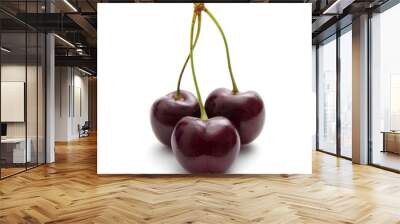 dark red cherry isolated Wall mural