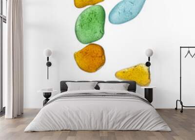 sea glass peices on white Wall mural