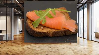 thin slices of Smoked salmon macro food Wall mural