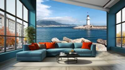 Lighthouse in port Alanya -Turkey Wall mural