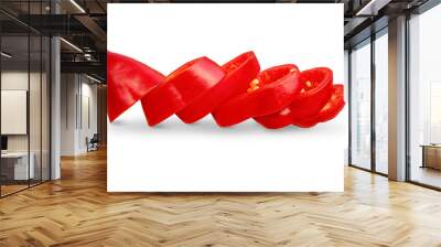 Sliced fresh red pepper isolated on transparent background. Wall mural