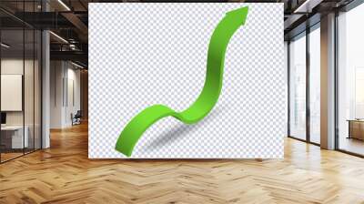 Growing Green Arrow up. Concept of sales symbol icon with realistic 3d arrow moving up. Growth chart sign. Flexible arrow indication statistic. Trade infographic. Profit arrow Vector illustration Wall mural