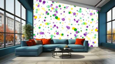 Mardi Gras carnival circles confetti background Wall mural