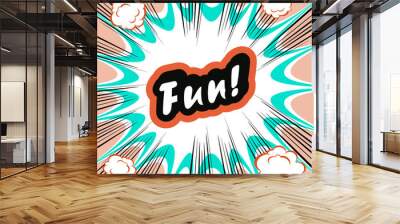 comic book background fun! concept or conceptual cute fun text o Wall mural