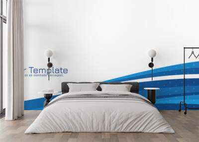 Abstract blue wave design modern banner template Wall mural