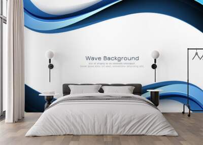 Abstract blue wave style background Wall mural