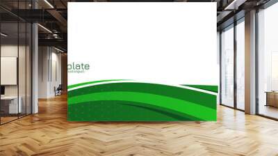 Abstract Green wave stylish modern banner design Wall mural