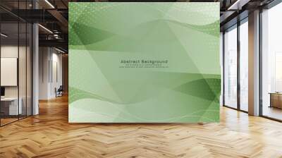 Abstract soft green modern wave style geometric background Wall mural