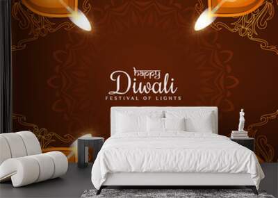 Happy Diwali traditional festival celebration background Wall mural