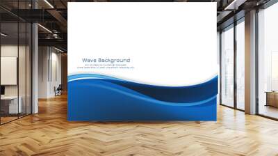 Modern blue wave design background Wall mural