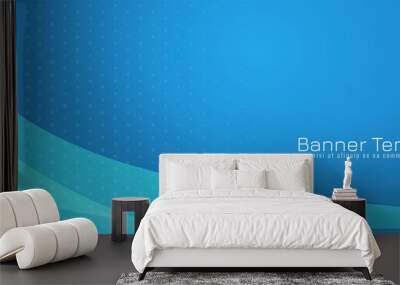 Modern decorative blue wave style design banner template Wall mural