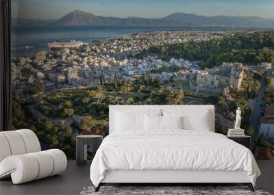 Aerial view of Patras castle in Western Greece Wall mural