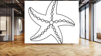 Starfish. Coloring pages for kids. Vector outline on white background. Wall mural