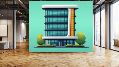 Modern building with simple lines and a flat design Wall mural