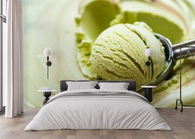 Pistachio ice cream for the cone. Wall mural