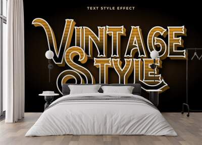 Editable vector text effect retro text style concept Premium Vector Wall mural