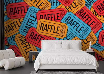 Colorful raffles ticket vector illustration Wall mural