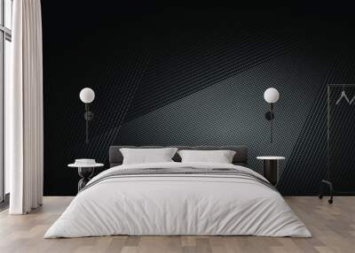 black background metal pattern - vector Wall mural