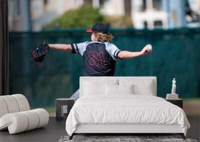 High school baseball pitcher Wall mural