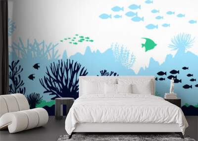 ocean sea silhouette floor Wall mural