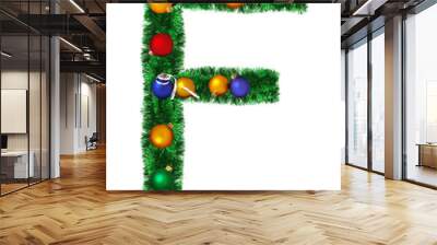 Christmas alphabet isolated on a white background - F Wall mural