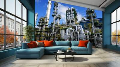 Factory of oil and gas refinery industrial plant Wall mural