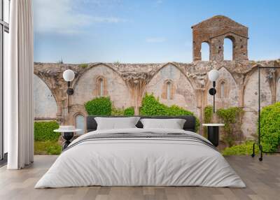 Old ruins of the Coria convent or San Francisco el Real de la Puerta de la Coria in the medieval old city of Trujillo, Spain. Wall mural