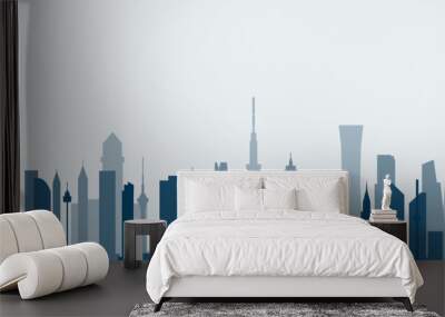 abstract futuristic city sky with modern buildings vector wallpaper background. vector illustration  Wall mural