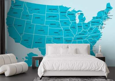 Doodle freehand drawing USA political map with major cities. Vector illustration. Wall mural