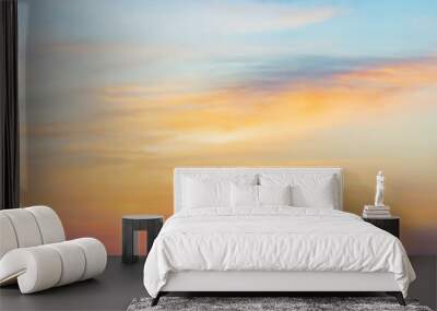 Dramatic panorama sky with cloud on twilight time. Panoramic image. Wall mural