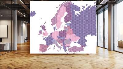 Geometry circle form of Europe map on white background. Vector illustration. Wall mural