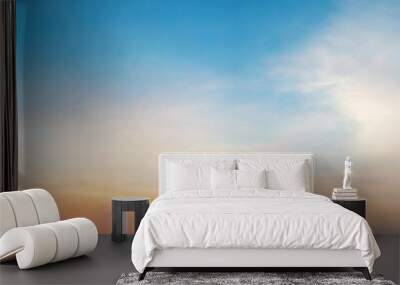 Panorama of Dramatic vibrant color with beautiful cloud of sunrise and sunset. Panoramic image. Wall mural