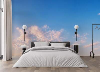 Panorama of Dramatic vibrant color with beautiful cloud of sunrise and sunset. Panoramic image. Wall mural