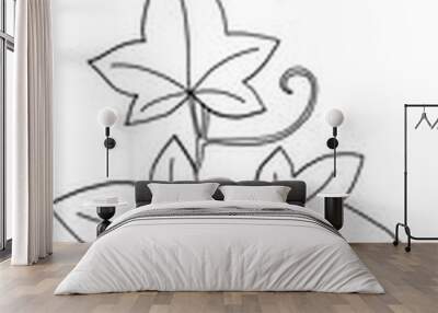 Simplicity ivy freehand drawing  Wall mural