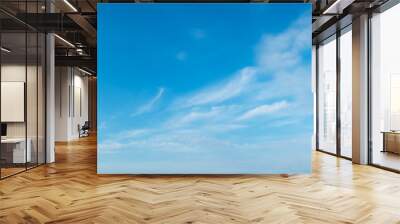 Vibrant color panoramic sky with cloud on a sunny day. Beautiful cirrus cloud. Panorama high resolution photograph. Wall mural